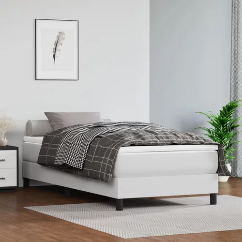 vidaXL Okvir za krevet s oprugama Bijela 90x190 cm od umjetne kože