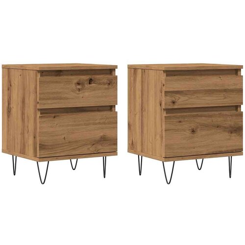 VidaXL Noćni ormarići 2 kom Artisan hrast 40x35x50 cm izrađeno drvo Slike