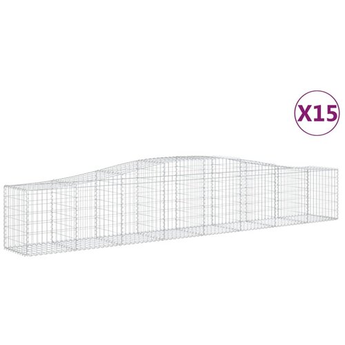  Lučne gabionske ko&amp;scaron;are 15 kom 400x50x60/80 cm pocinčano željezo Slike
