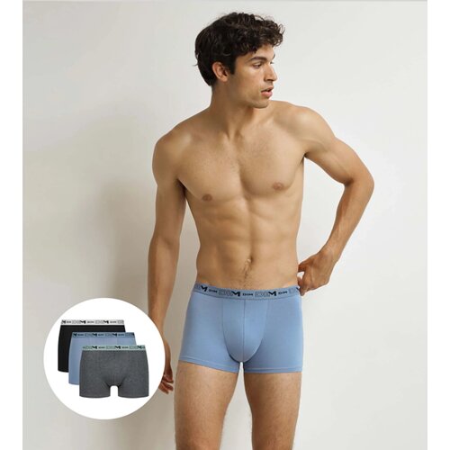 DIM COTTON STRETCH BIO BOXER 3x - Men's boxer shorts made of organic cotton 3 pcs - grey - blue - black Cijene