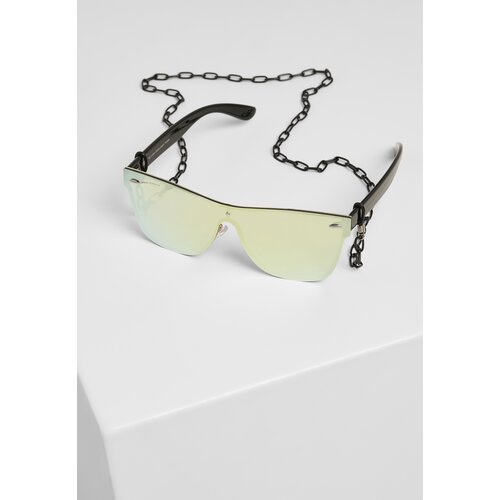 Urban Classics Accessoires 103 Chain sunglasses black/gold mirror Cene