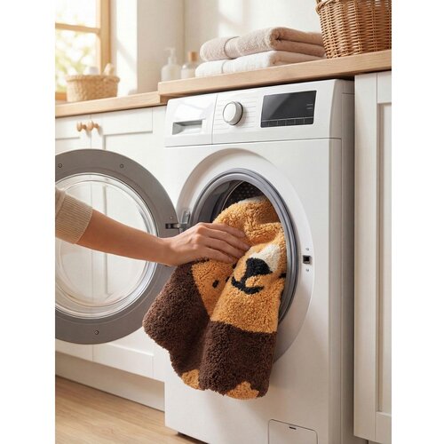 Hanse Home Oranžna/rjava pralna/ročno tkana bombažna otro&amp;scaron;ka preproga 112x120 cm Snuggle Lea &amp;ndash; Slike