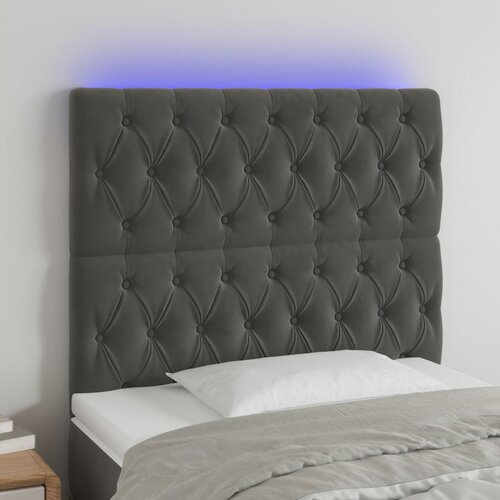  LED uzglavlje tamnosivo 100x7x118/128 cm baršunasto Cene