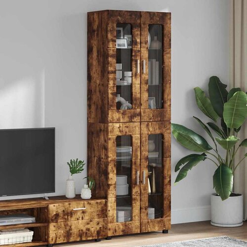  Highboard s policom FLORIN Dimljeni hrast 60 x 35 x 182 cm Cene
