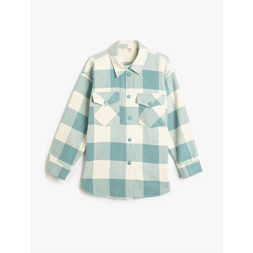 Koton Lumberjack Shirt with Pocket Detail Buttons Relaxed Cut Slike
