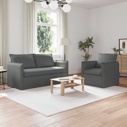  Set sofe 2 pcs Tamnosiva 156 x 82 x 85 cm Tkanina Cijene