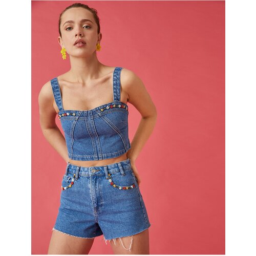Koton Shorts - Blue - Normal Waist Slike