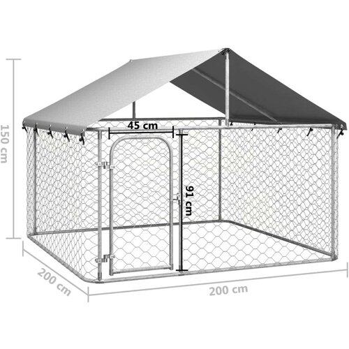  Vanjski kavez za pse s krovom 200 x 200 x 150 cm Slike