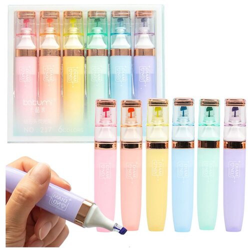  Set markera, pastelno zlatni elementi boje, 6 komada Cene