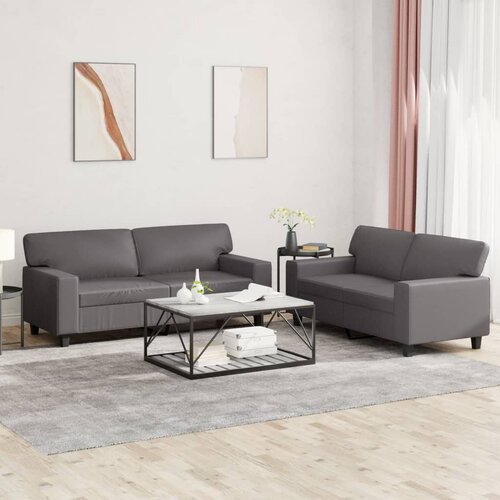  2-dijelni set sofa sivi od umjetne kože Cijene