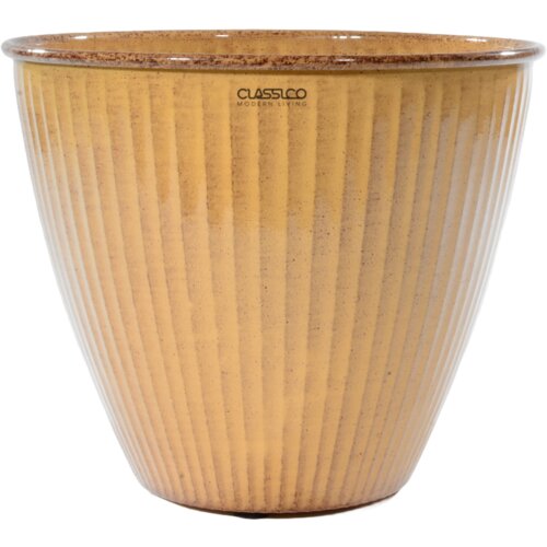 CLASSICO Modern Living Steel-Pot &amp;#039;Vintage&amp;#039; cvetlični lonec, rumen - &amp;Oslash; 22 cm Slike