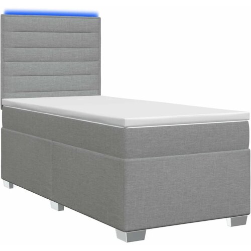  Boxspring krevet s madracem Svjetlosiva 90 x 190 cm Tkanina - Svjetlosiva 90 x 190 cm Dizajn linija Slike