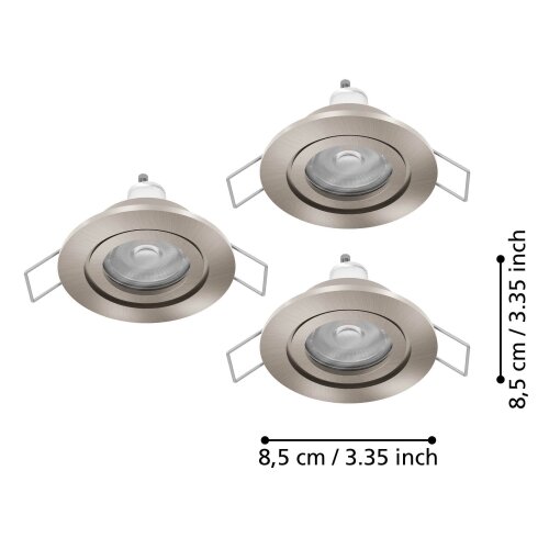 Eglo 902239 - KOMPLET 3x LED kupatilsko ugradno svetlo BARRANCO 1xGU10/4,5W/230V IP44 hrom Slike