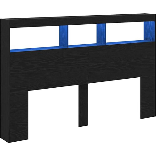  Ormarić za uzglavlje LED boja crni hrasta 160x17x102 cm Slike