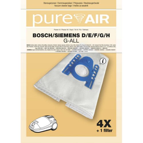Pure Air Vrečke za sesalnike BOSCH/SIEMENS D/E/F/G/H G-ALL - 20 vrečk+5 filtrov, (5000257128) Cene