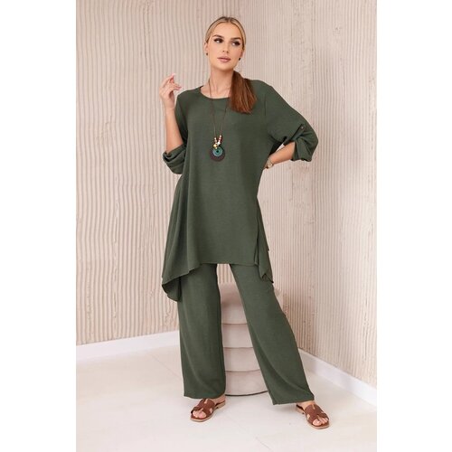 Kesi Women's blouse set with pendant + pants - khaki Cene