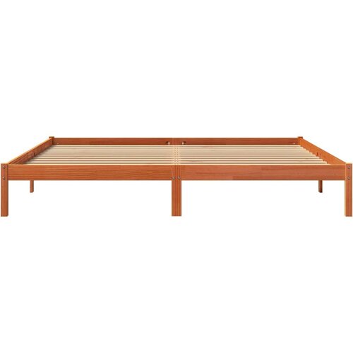 VidaXL okvir kreveta vo&amp;scaron;tano smeđi 200 x 200 cm od masivne borovine Slike