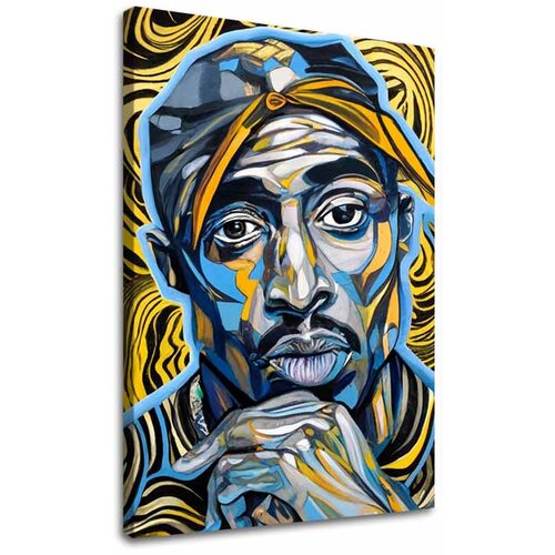  Image Tupac Shakur - Golden tones of rap | 100% originalna akrilna boja Cene