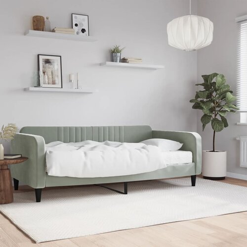  Dnevni krevet s madracem svjetlosivi 90 x 190 cm baršunasti Cene
