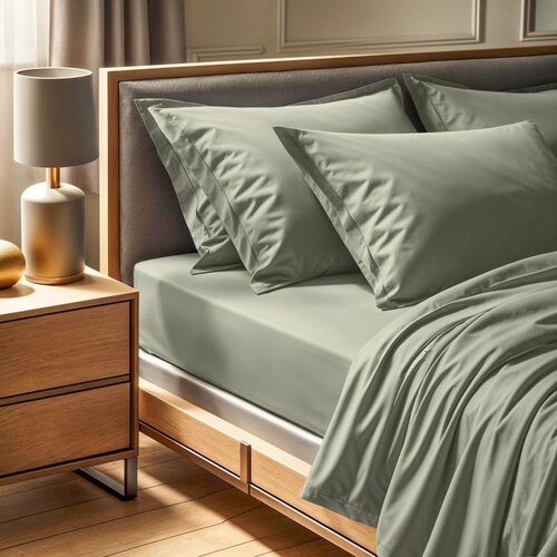  tonne verte - 45 green ranforce single fitted sheet (fr) (it) (es) (de) Cene