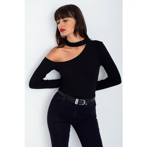 Cool & Sexy Women's Black One Shoulder Blouse CG53