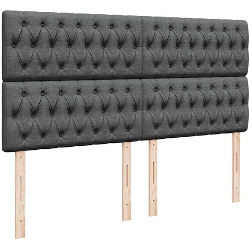 VidaXL Otomanski okvir kreveta s madracima tamnosivi 200x200cm tkanine Slike