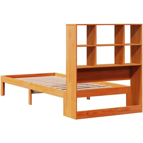 VidaXL Krevet s regalom za knjige bez madraca 100 x 200 cm od borovine Slike