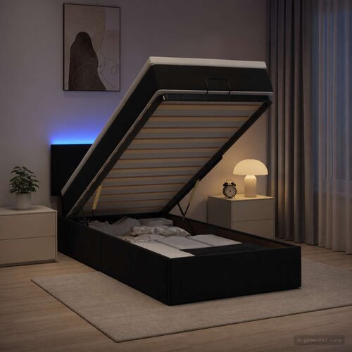  od pjene s madracem i LED-om Crna 100 x 200 cm Baršun Cene