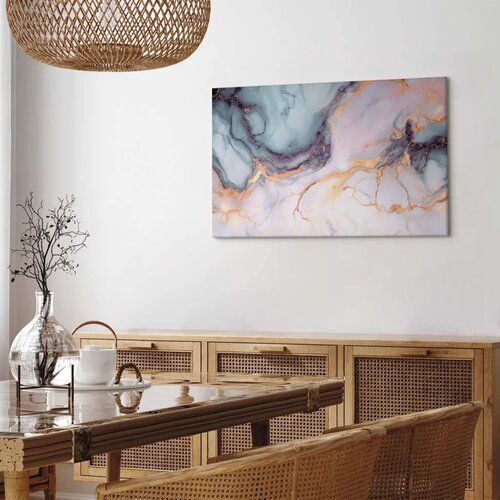  Slika - Pastel stones - pink and blue structures on a marble base 90x60 Akustična Slike