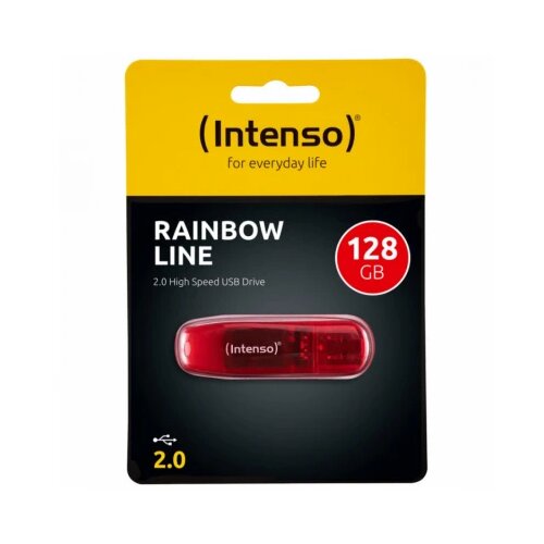 Intenso USB Flash drive 128 GB Hi-Speed USB 2.0, Rainbow Line, RED - USB2.0-128GB/Rainbow Slike