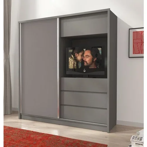 Piaski Garderobna omara z drsnimi vrati TV 200 - grafit