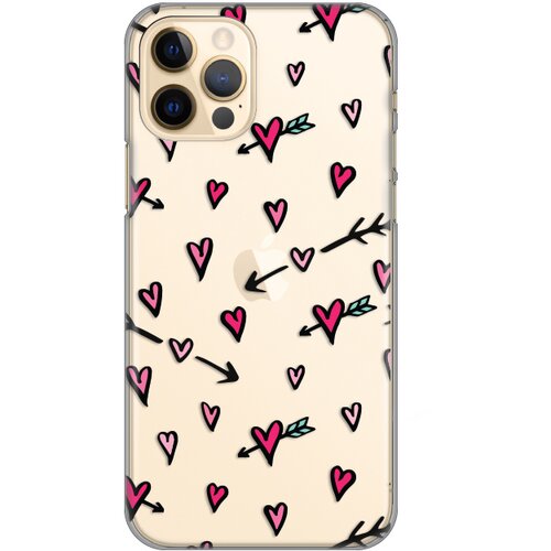 Telempire Torbica Silikonska Print Skin za iPhone 12/12 Pro 6.1 Hearts Pattern Cene