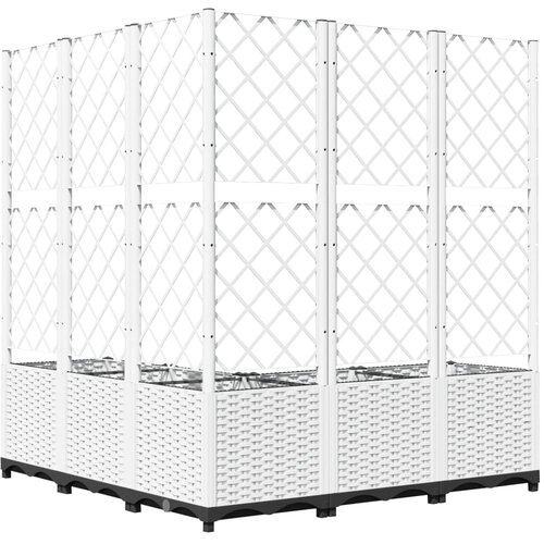  Vrtna sadilica s re&amp;scaron;etkom bijela 120 x 120 x 136 cm PP Slike