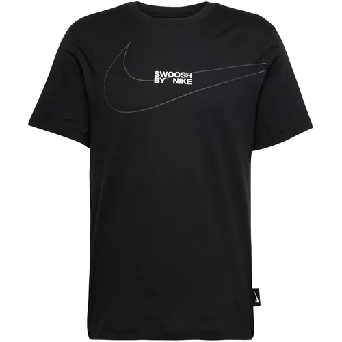 Nike Sportswear Majica 'BIG SWOOSH' srebrno-siva / črna / bela