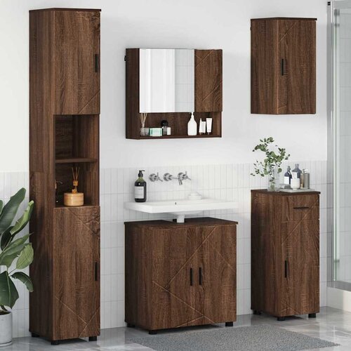 vidaXL Set namještaja za kupaonicu 5 pcs Smeđi hrast 61 x 35 x 64 cm Cijene