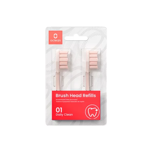 Oclean Standard dva nastavka za električno zobno ščetko roza