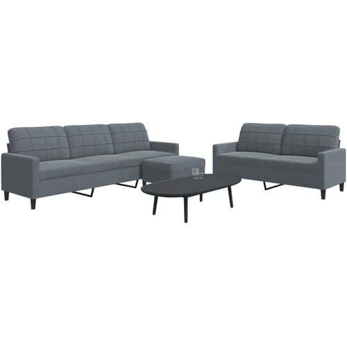 vidaXL 3-dijelni set sofa s jastucima tamnosivi baršunasti Cijene