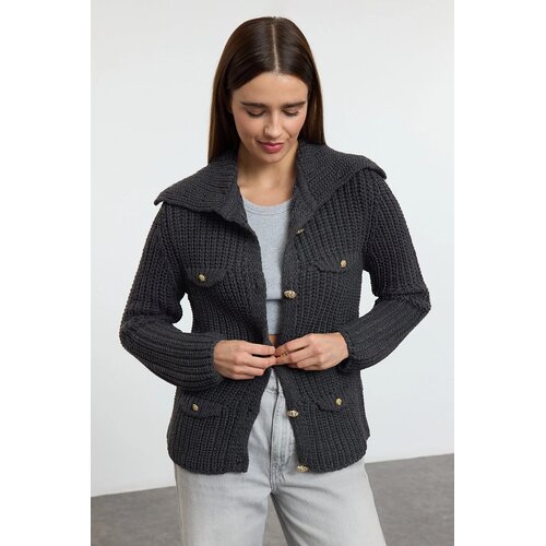 TRENDYOLMILLA Ženski duks Twoaw25Hi00367, antracitno/siva Cene