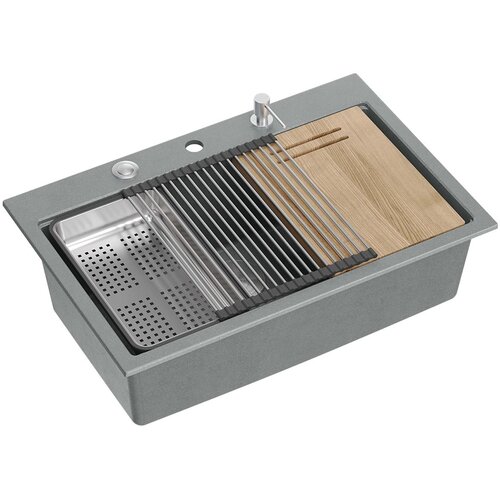 Quadron granitni umivalnik MARC 110 WORKSTATION Grey Metallic Cene