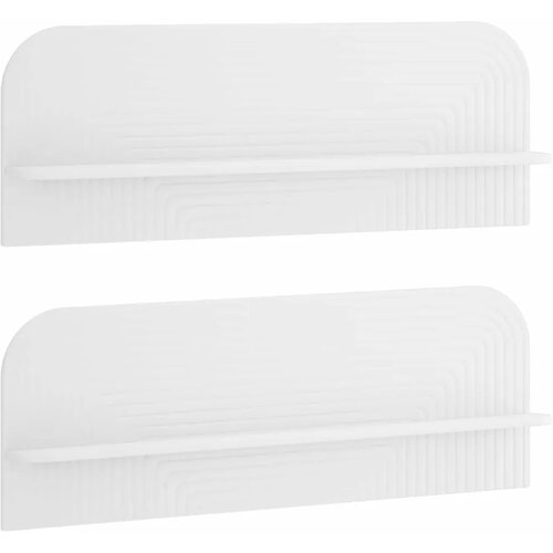 Zidna polica 2 kom. Bijela 102 x 13.5 x 37.5 cm Prerađeno drvo - Bijela 102 cm Slike