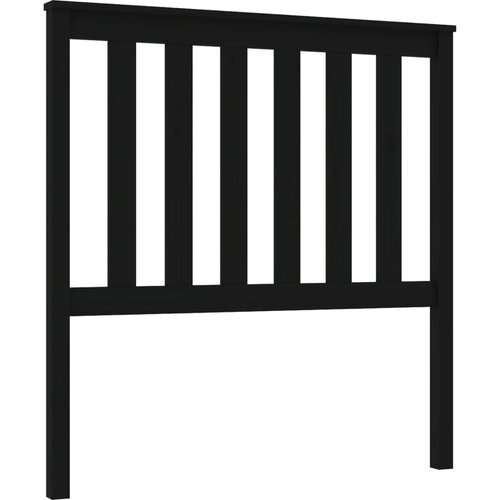  Uzglavlje za krevet crno 96 x 6 x 101 cm od masivne borovine Slike