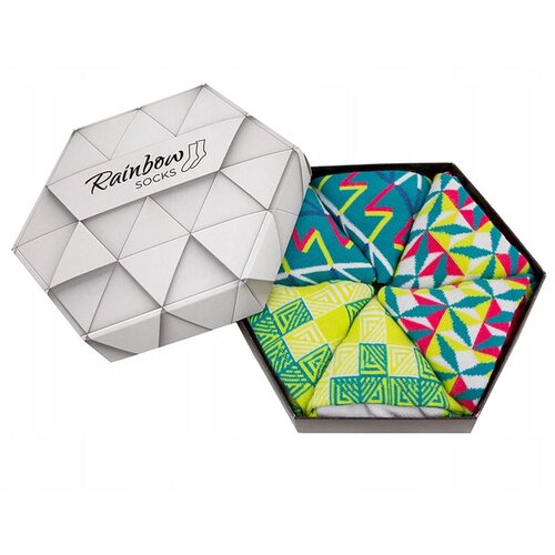 Kesi Rainbow Rainbow Socks Socks in Geometric Patterns of 3 Pairs Cene