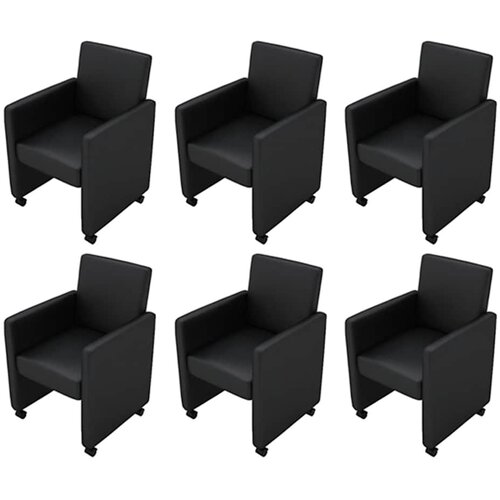  Okretne stolice 6 kom crne od umjetne kože Cijene
