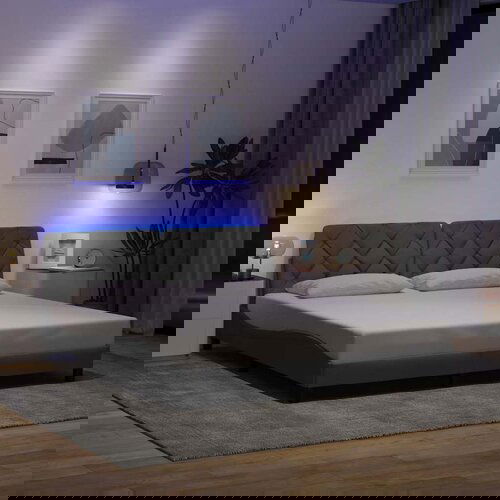 vidaXL Okvir kreveta s LED-om bez madraca 180x200 cm od tkanine Cijene