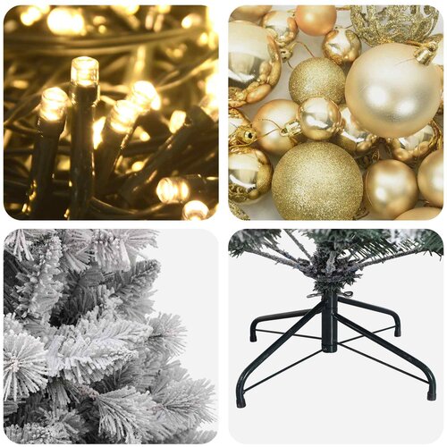  Umjetno božićno drvce s kuglicama 150 cm 150 LED lampica Slike
