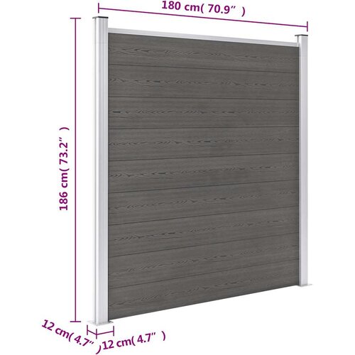  Vrtna ograda WPC 180 x 186 cm siva Slike