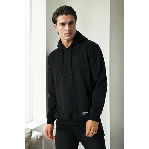 Dewberry 12612 Hooded Kangaroo Pocket Mens Sweatshirt-BLACK Cijene