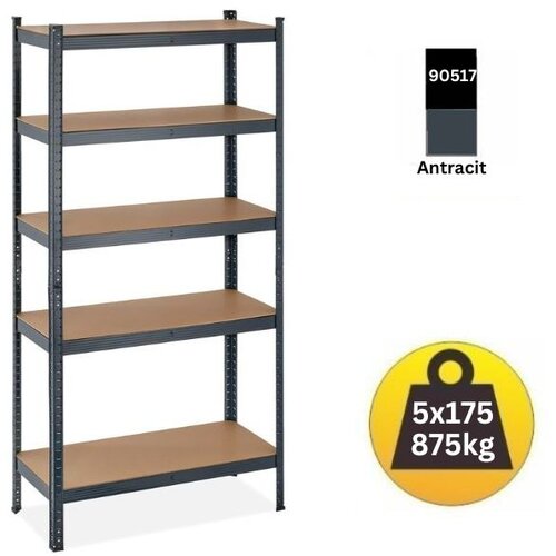 SmartStorage Polica metal-medijapan 180x100x40cm, 5x175kg Slike