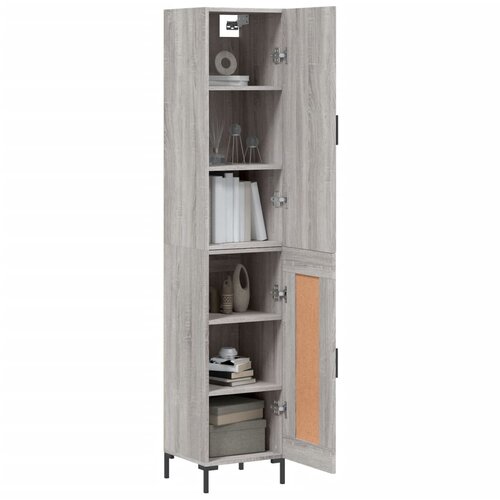  Visoka komoda siva sonome 34,5x34x180 cm od konstruiranog drva Slike