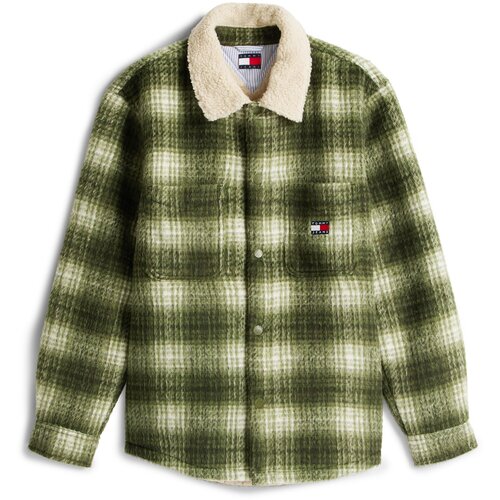 Tommy Jeans Prehodna jakna oliva / pastelno zelena / bela Slike